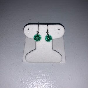 Green Metallic Foil Earrings